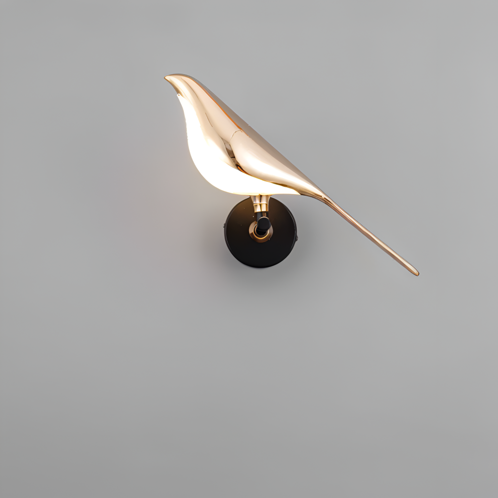 Orivelle – Applique Murale Dorée avec Design de Oiseau Rotatif et Lumière LED