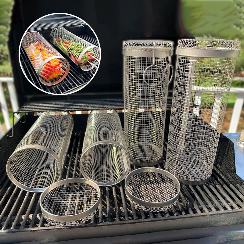 Panier de barbecue | Rotatif à 360° | Chaleur uniforme | Design en acier inoxydable | GrillMaster