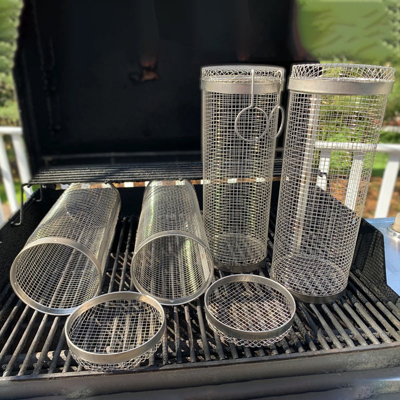 Panier de barbecue | Rotatif à 360° | Chaleur uniforme | Design en acier inoxydable | GrillMaster