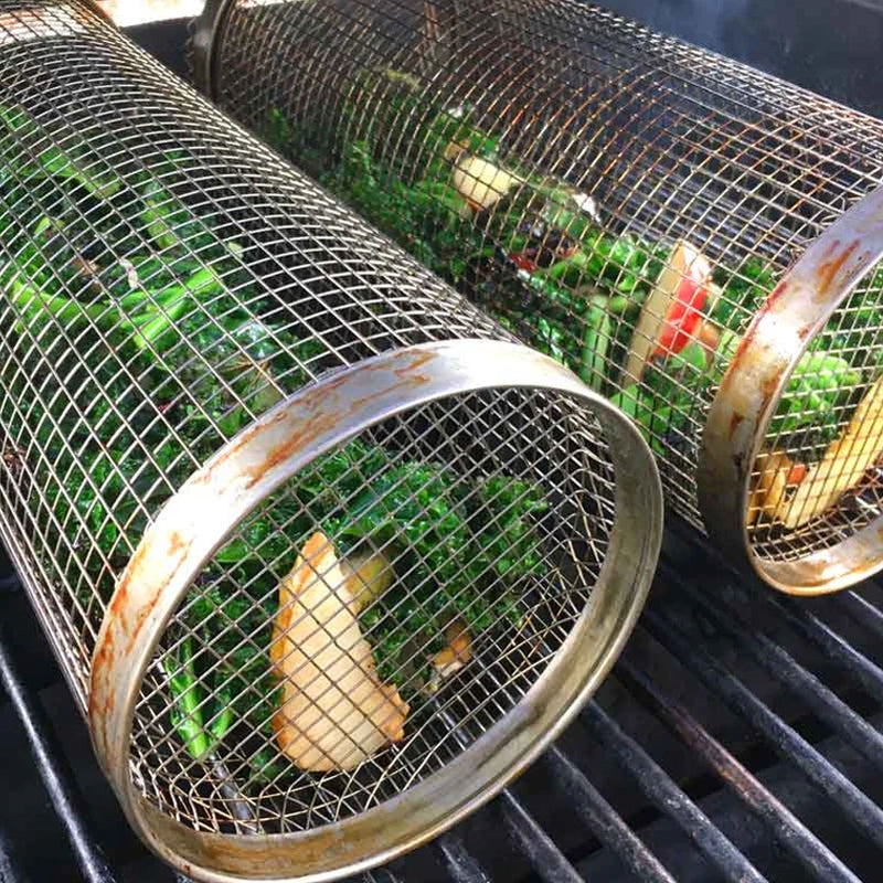 Panier de barbecue | Rotatif à 360° | Chaleur uniforme | Design en acier inoxydable | GrillMaster