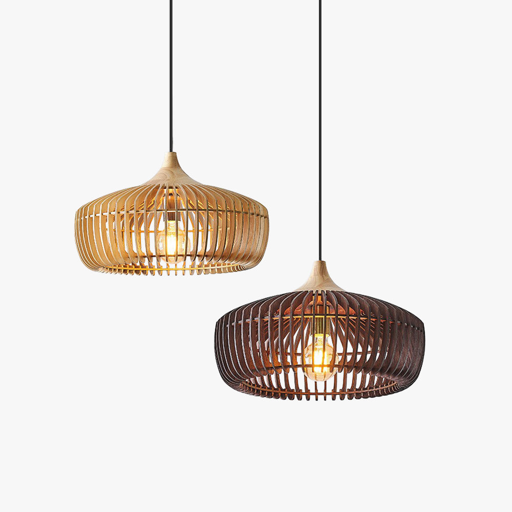 Lampe suspendue en bois de style japonais