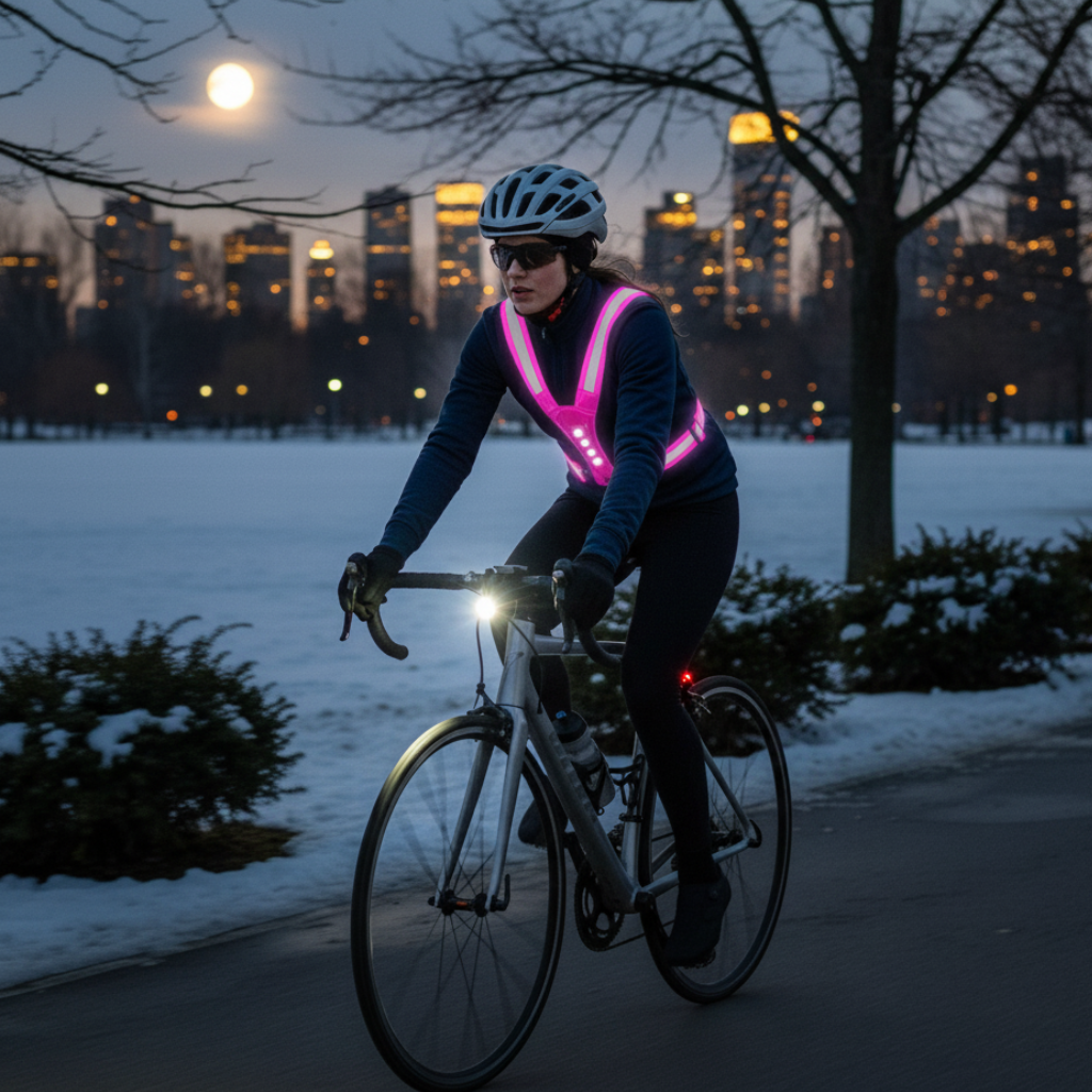 RUNSPARK – Gilet LED réglable – 3 modes pour un entraînement nocturne en toute sécurité