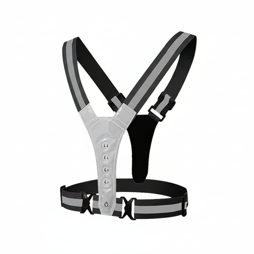 RUNSPARK – Gilet LED réglable – 3 modes pour un entraînement nocturne en toute sécurité