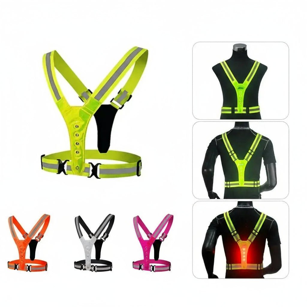 RUNSPARK – Gilet LED réglable – 3 modes pour un entraînement nocturne en toute sécurité