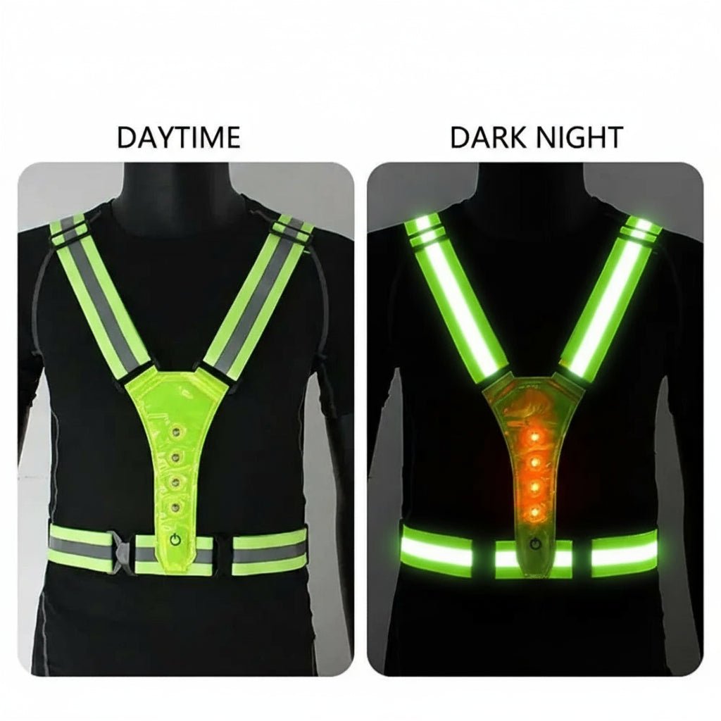 RUNSPARK – Gilet LED réglable – 3 modes pour un entraînement nocturne en toute sécurité