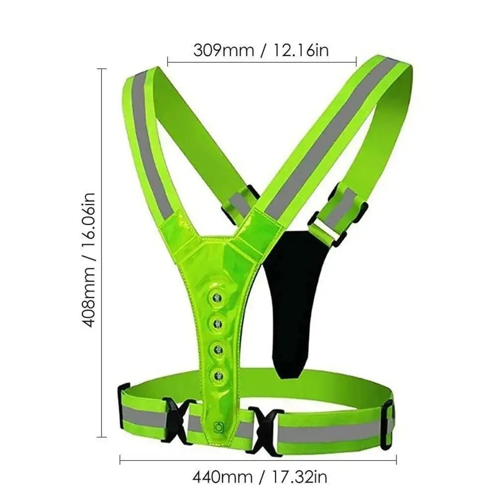 RUNSPARK – Gilet LED réglable – 3 modes pour un entraînement nocturne en toute sécurité