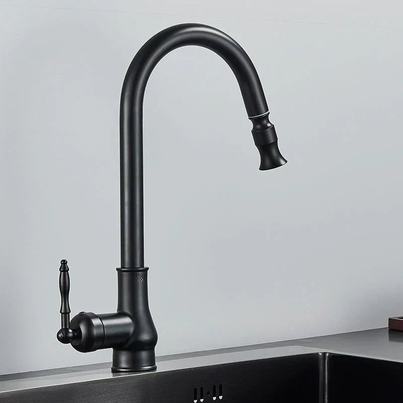 SMARTSPOUT - Robinet de cuisine avec fonction extensible en bronze antique pour un travail de cuisine élégant et flexible