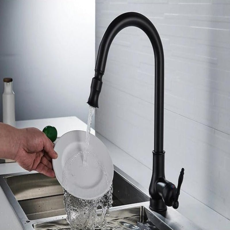 SMARTSPOUT - Robinet de cuisine avec fonction extensible en bronze antique pour un travail de cuisine élégant et flexible