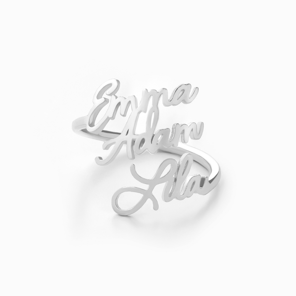 Bague Personnalisée avec 1 à 4 Noms Gravés