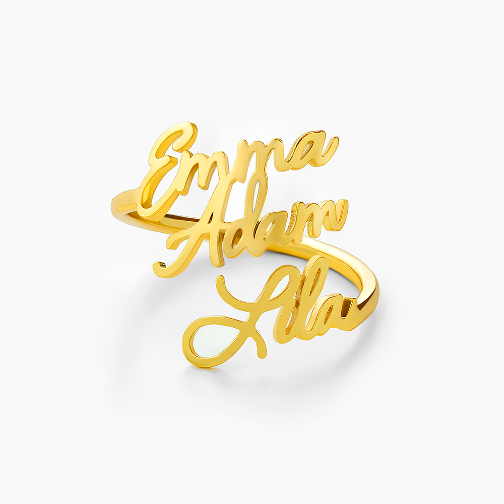 Bague Personnalisée avec 1 à 4 Noms Gravés