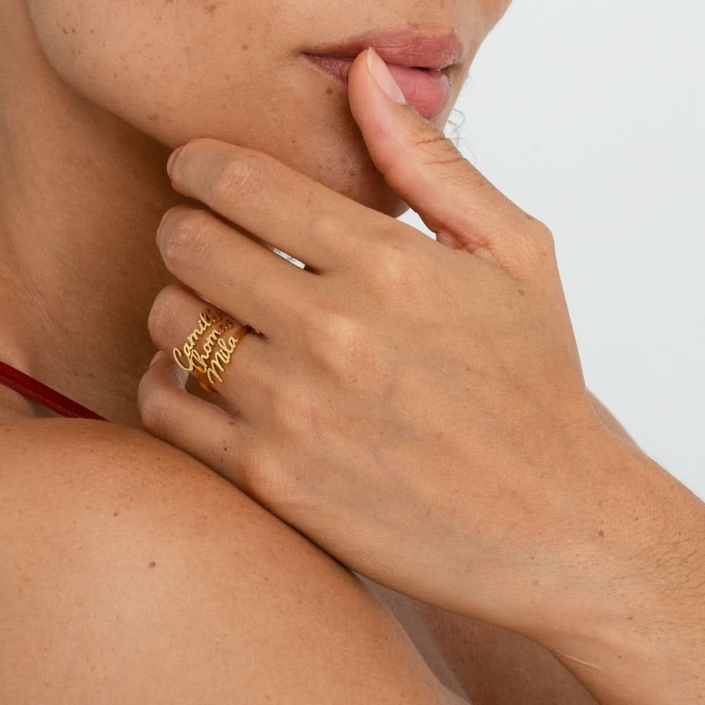 Bague Personnalisée avec 1 à 4 Noms Gravés