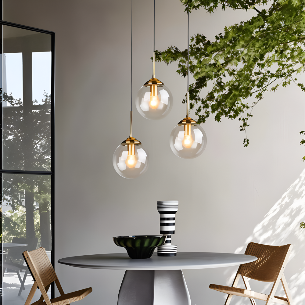 Lunara Suspension – Suspension Nordique en Verre avec Éclairage LED
