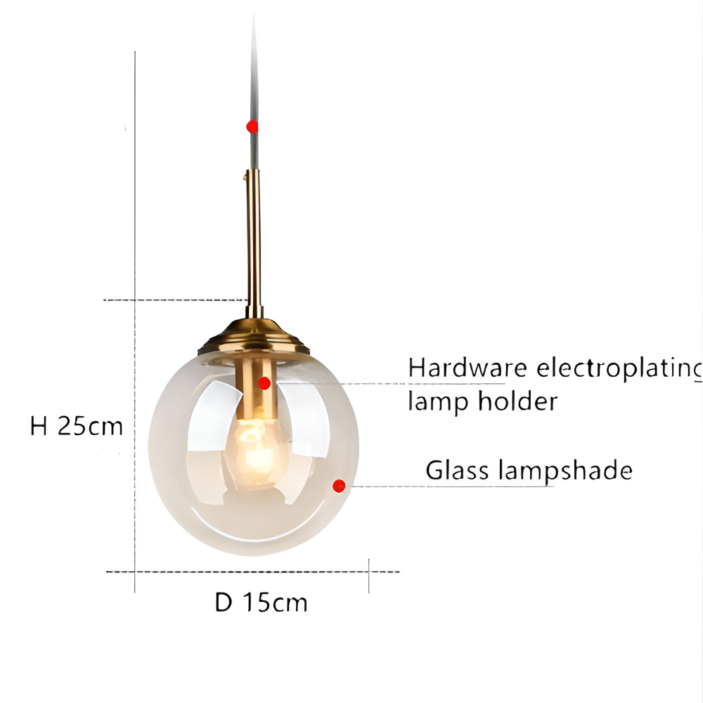 Lunara Suspension – Suspension Nordique en Verre avec Éclairage LED