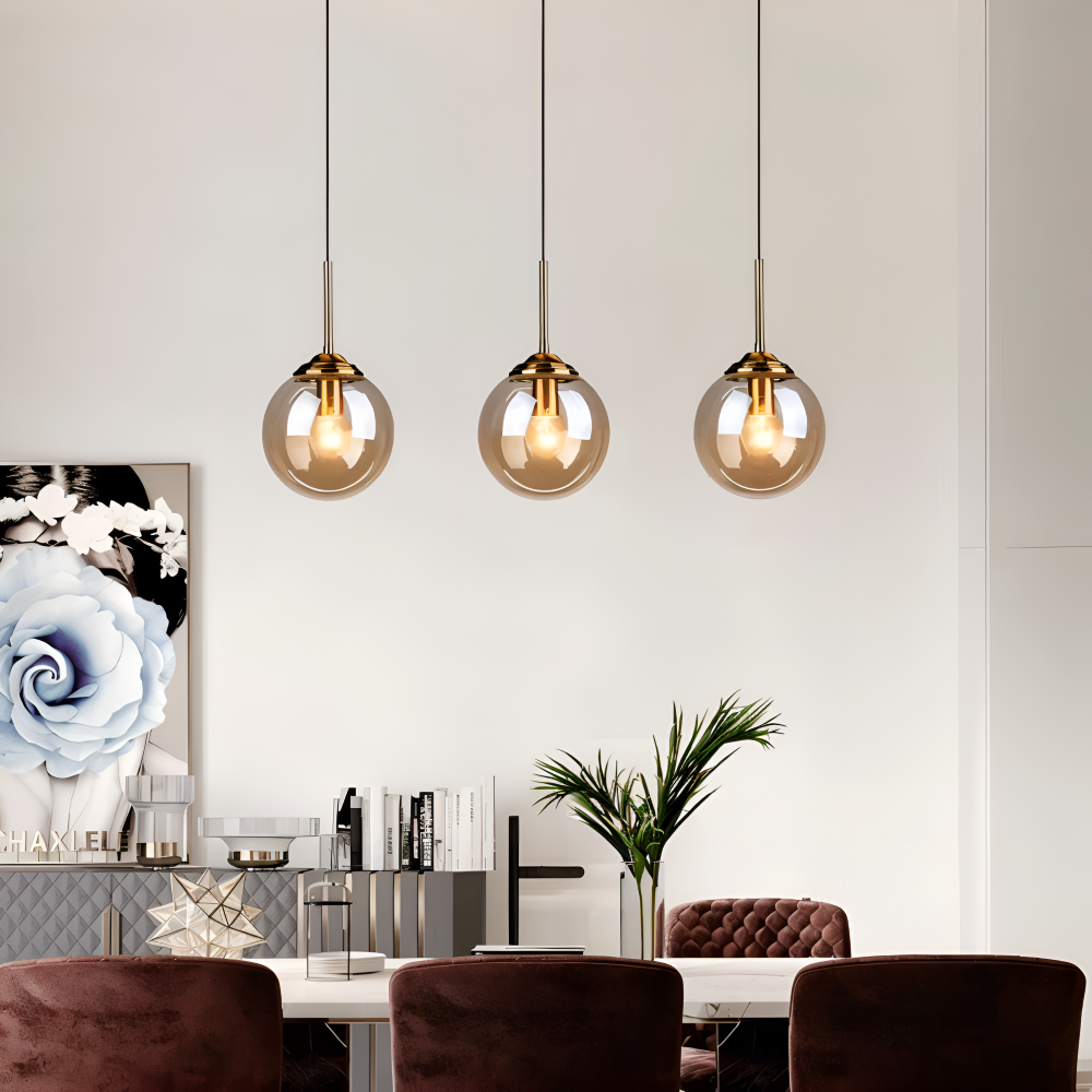 Lunara Suspension – Suspension Nordique en Verre avec Éclairage LED
