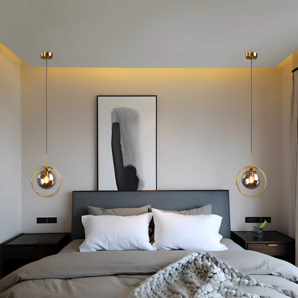 Lunara Suspension – Suspension Nordique en Verre avec Éclairage LED