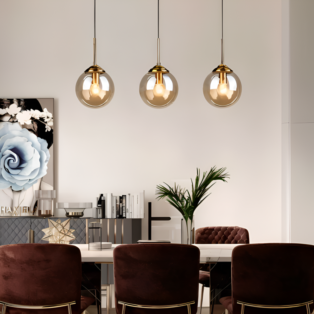 Lunara Suspension – Suspension Nordique en Verre avec Éclairage LED