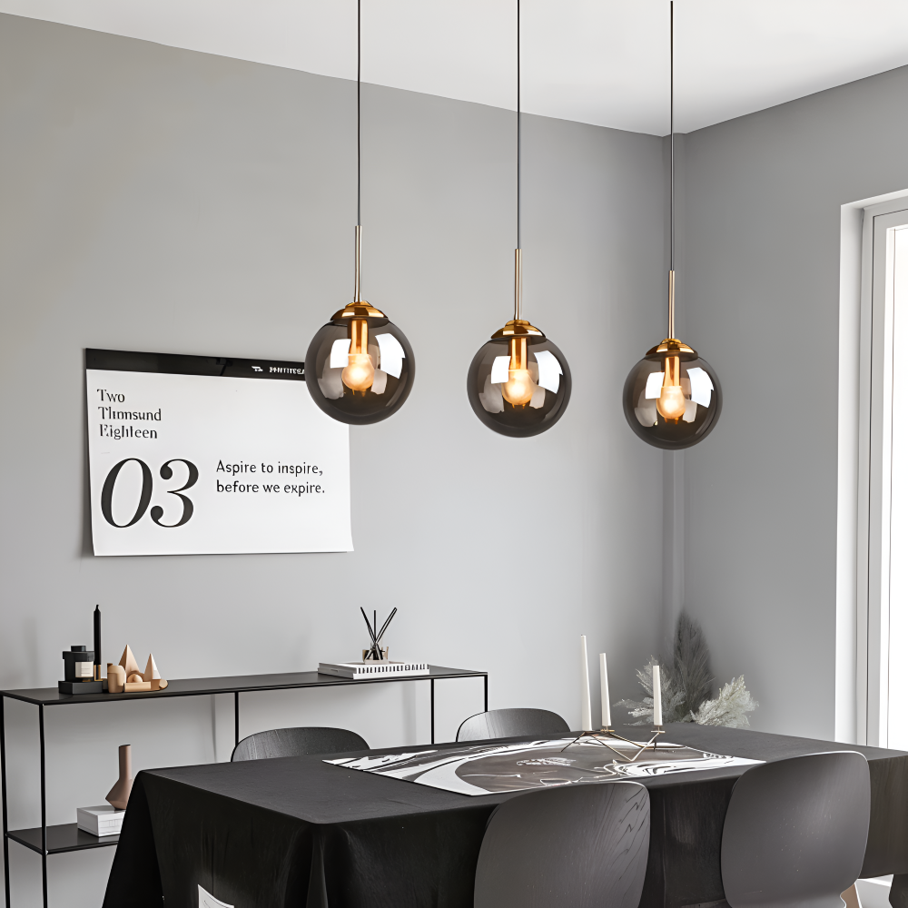 Lunara Suspension – Suspension Nordique en Verre avec Éclairage LED