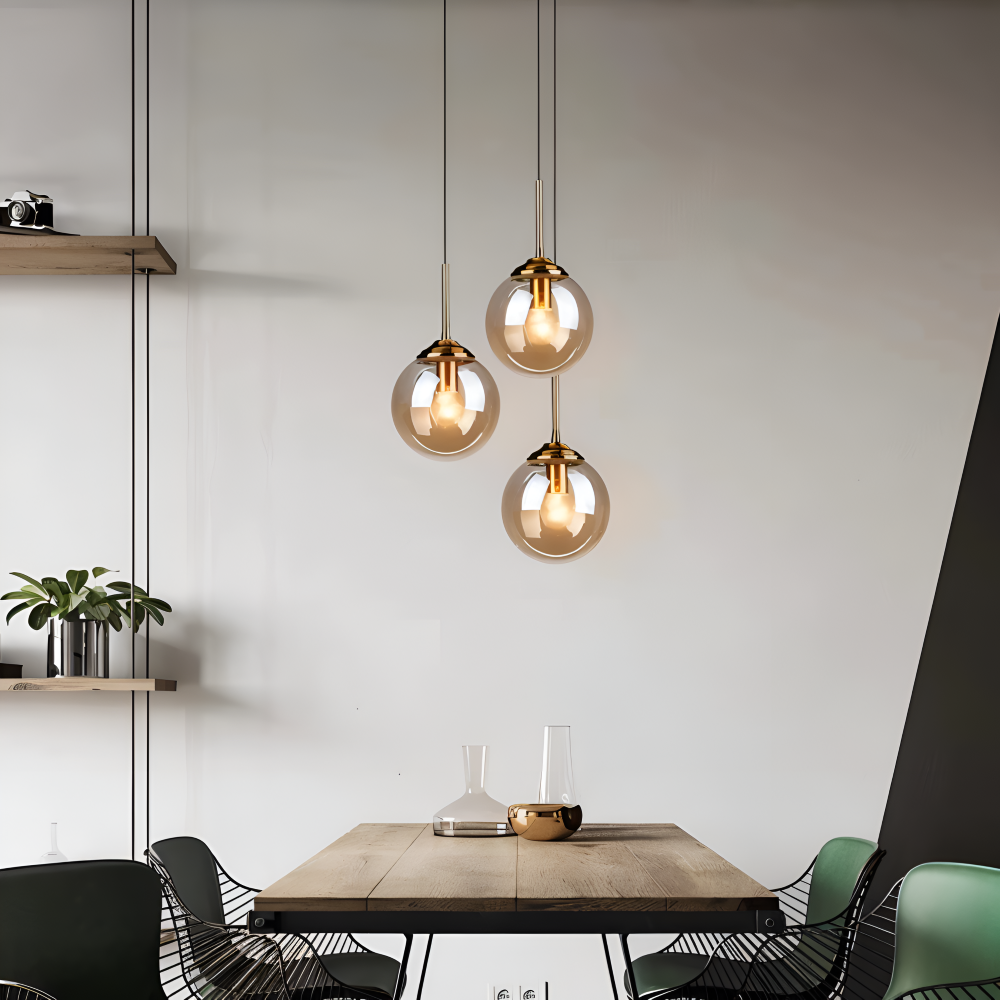 Lunara Suspension – Suspension Nordique en Verre avec Éclairage LED