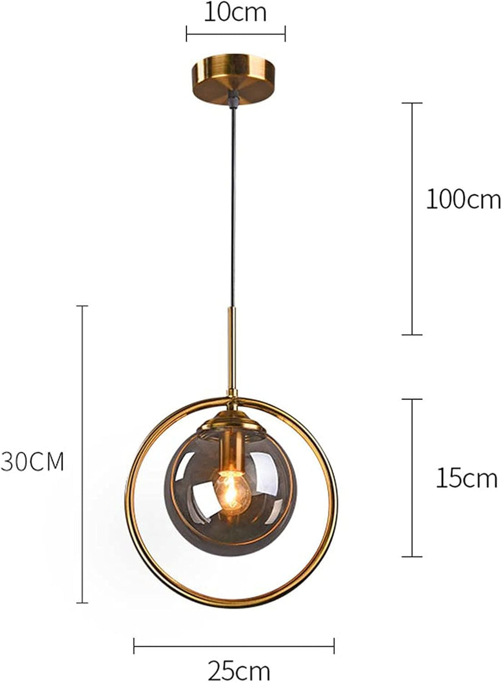 Lunara Suspension – Suspension Nordique en Verre avec Éclairage LED