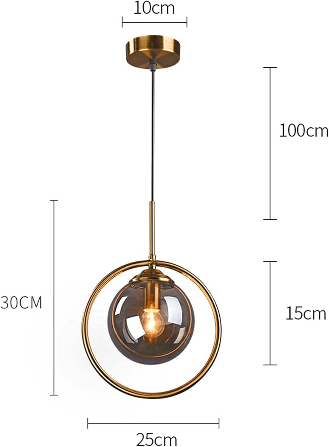 Lunara Suspension – Suspension Nordique en Verre avec Éclairage LED
