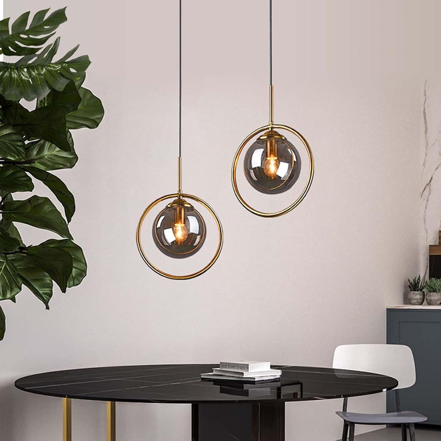 Lunara Suspension – Suspension Nordique en Verre avec Éclairage LED