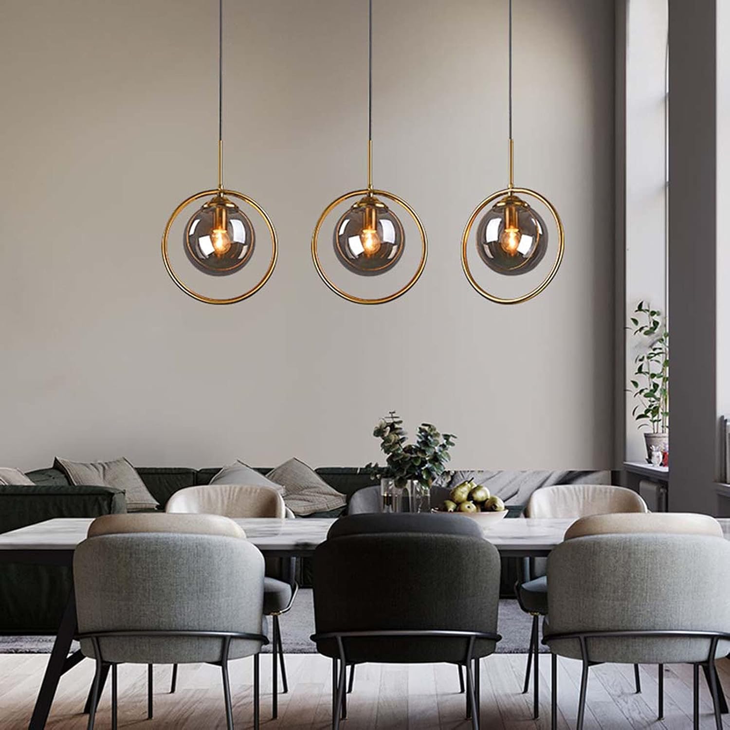 Lunara Suspension – Suspension Nordique en Verre avec Éclairage LED