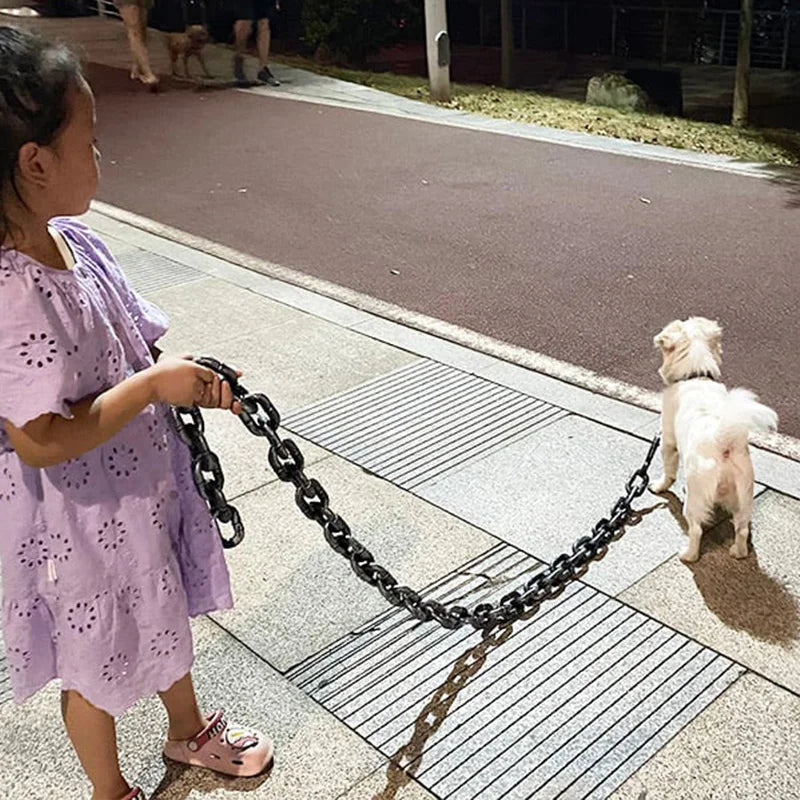 AWSLUXE - Collier de Chien Unique Réglable avec Design en Chaîne Métallique Durable