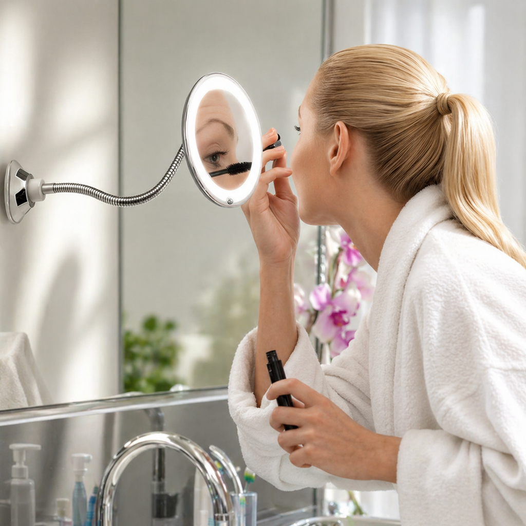 REFLECTIX – Miroir de maquillage grossissant mural pour une vue rapprochée claire