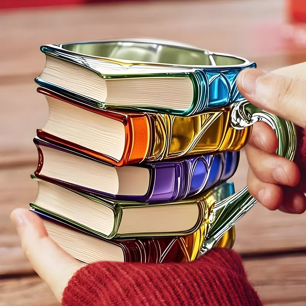 Mug | Tasse Design Livre 3D | Fait Main & Coloré | Pour Café & Thé | BookLume