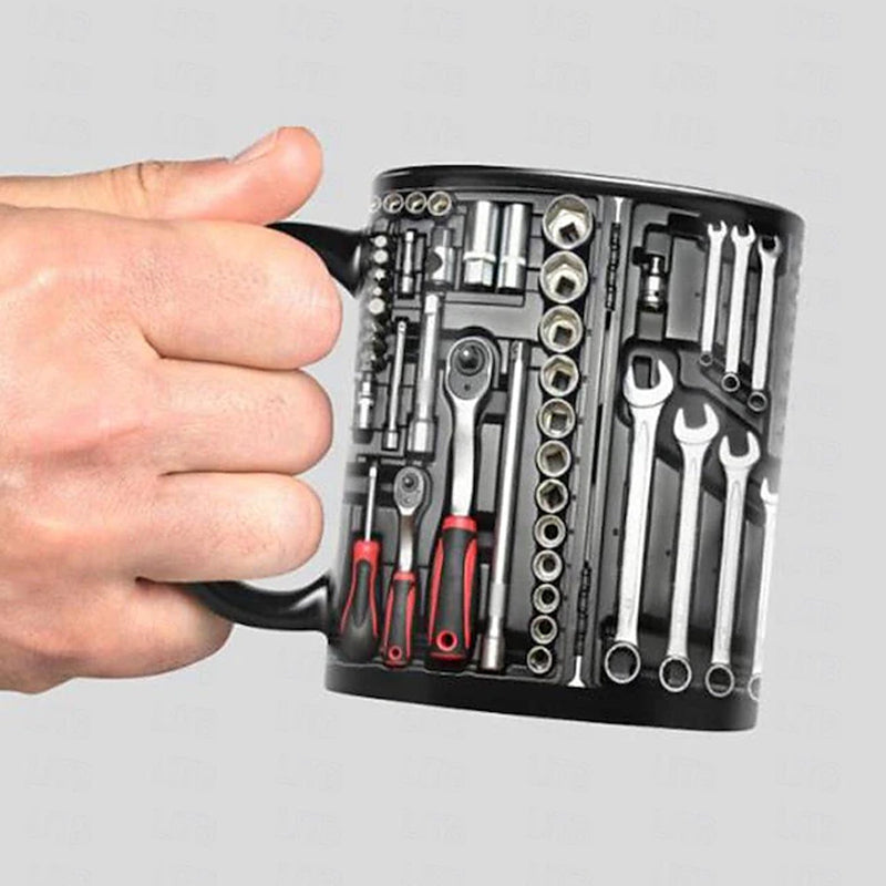Mug | Tasse de café pour mécanicien | Imprimé d'outils détaillé | Mug ToolMaster