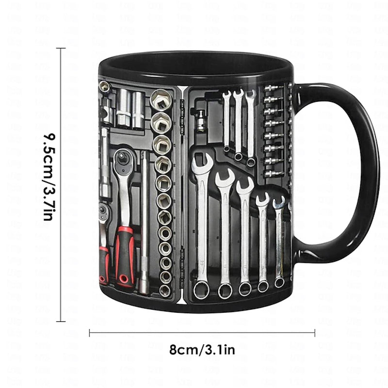 Mug | Tasse de café pour mécanicien | Imprimé d'outils détaillé | Mug ToolMaster