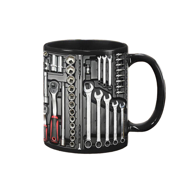 Mug | Tasse de café pour mécanicien | Imprimé d'outils détaillé | Mug ToolMaster
