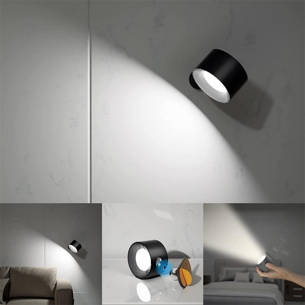 Lampe murale rechargeable – pivotante à 360°, sans fil et polyvalente