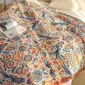 Couverture en Coton avec Design Floral d'Oiseaux