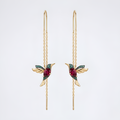 Evelyn - Boucles d'oreilles pendantes avec breloques d'oiseaux fantaisistes