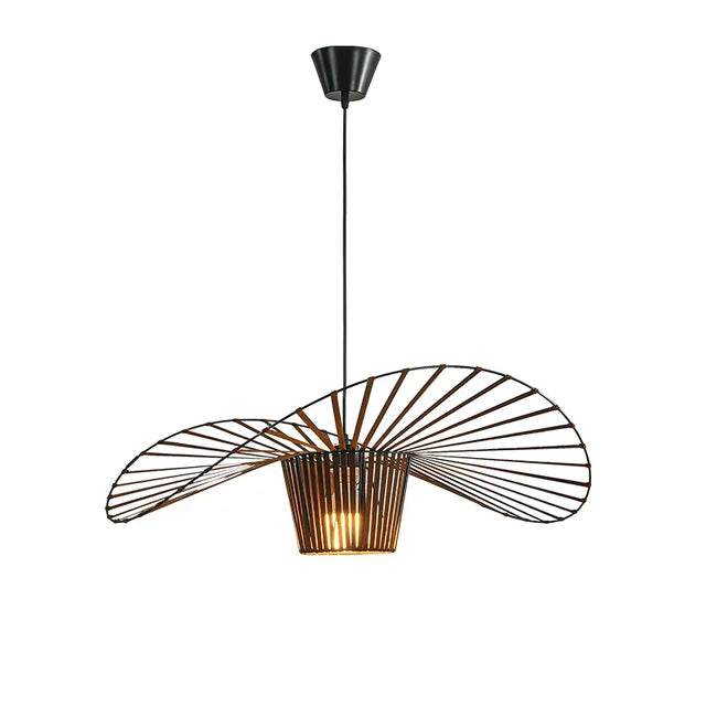 Lampe Suspendue Noire en Forme de Chapeau – Élégance Moderne