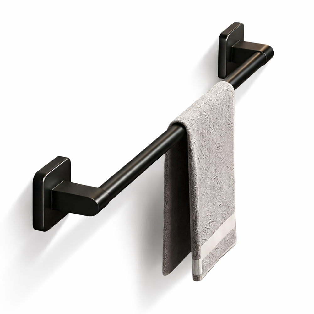 Porte-serviettes Noir - Barre de Serviette en Aluminium Autocollante - 30/40/50cm