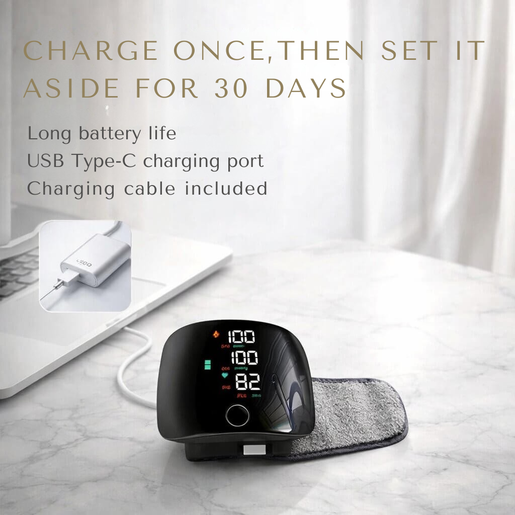 Tensiomètre pour poignet | Écran tactile avec fonction vocale | Rechargeable | Vitalensa