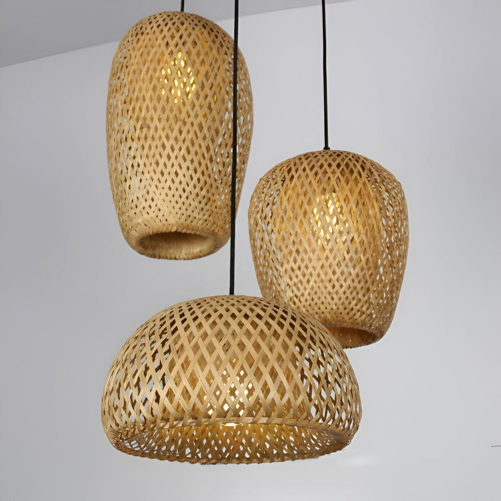 Lampe Suspendue en Rattan Bohème - Élégante et Écologique Suspension pour Décoration Intérieure