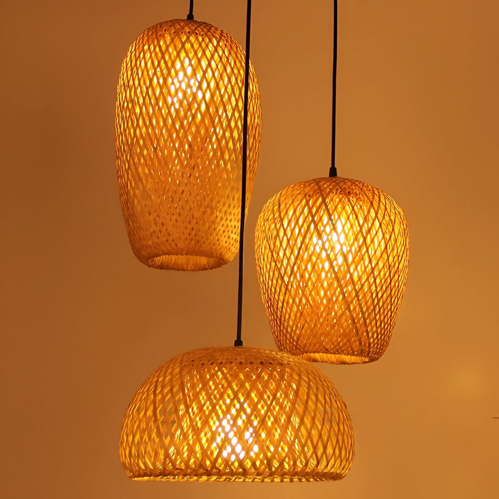 Lampe Suspendue en Rattan Bohème - Élégante et Écologique Suspension pour Décoration Intérieure