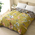 Couverture Florale Oiseau de Jardin Boho | Couverture 100% Coton