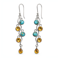 Olivia - Boucles d'oreilles pendantes turquoise style bohème