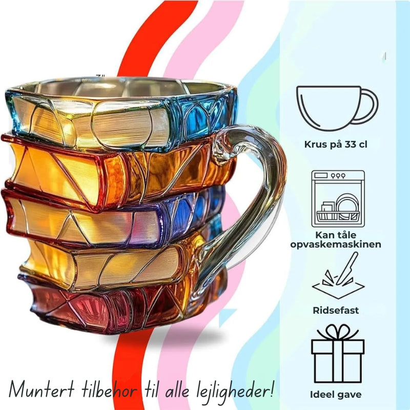 NovelMug | Tasse à livres peinte à la main en 3D - tasse littéraire unique, cadeau pour les amoureux des livres