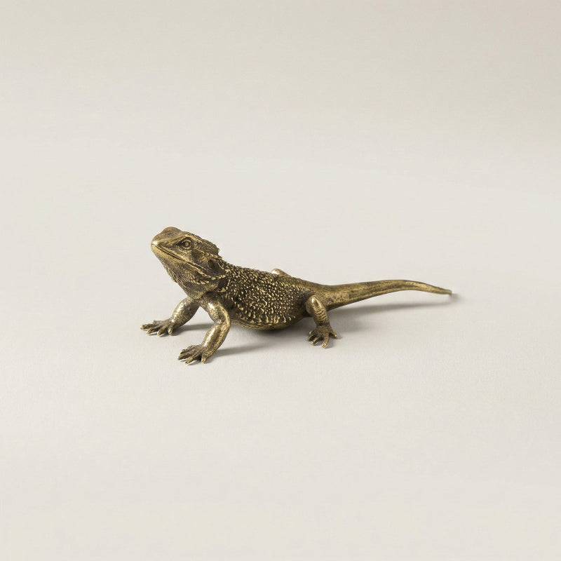 ZENWOVEN – Figurine de Lézard en Laiton Élégante pour Bureau et Décoration d'Intérieur