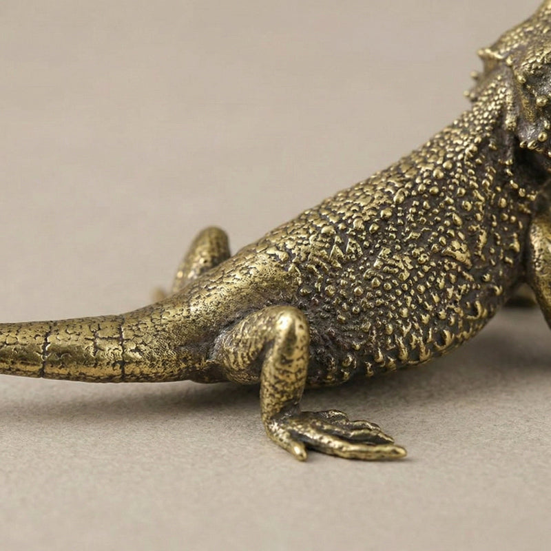 ZENWOVEN – Figurine de Lézard en Laiton Élégante pour Bureau et Décoration d'Intérieur