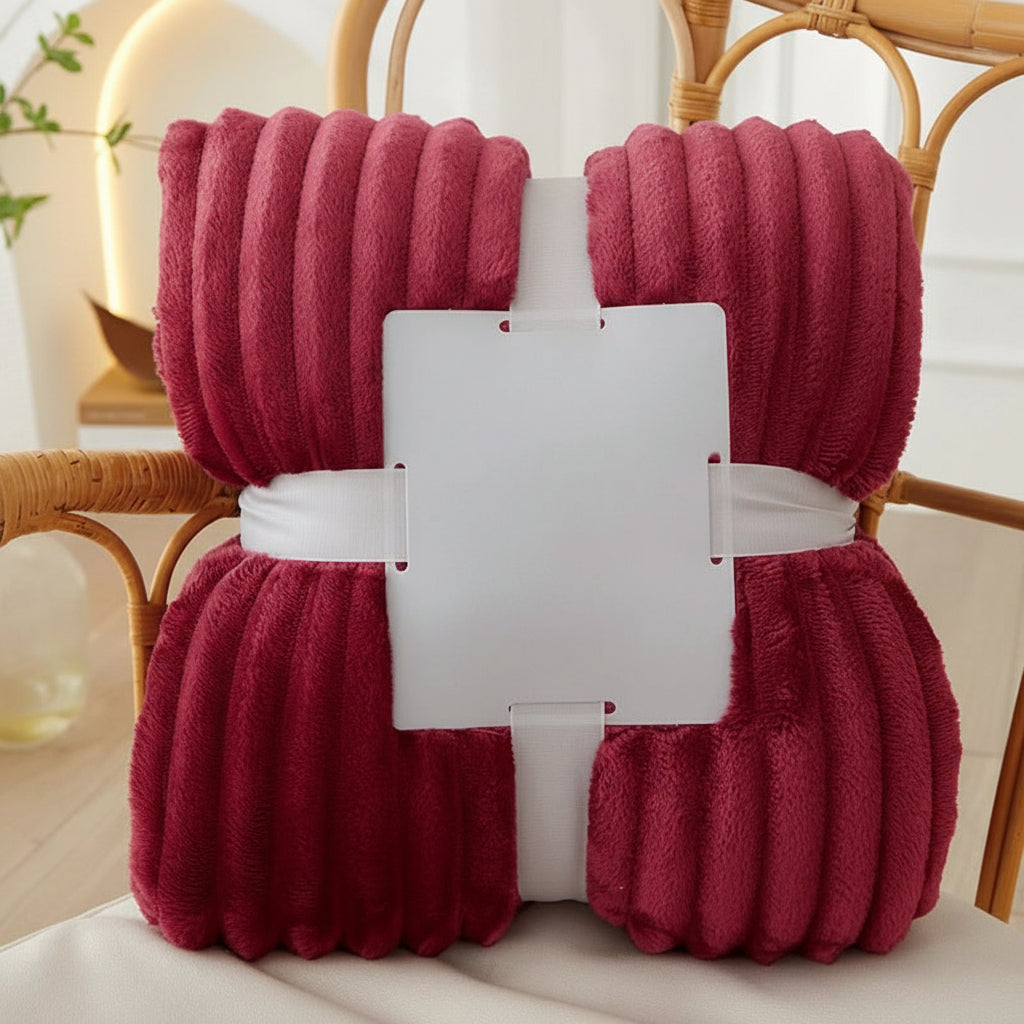 STRIPEWARM – Couverture en flanelle polaire à rayures