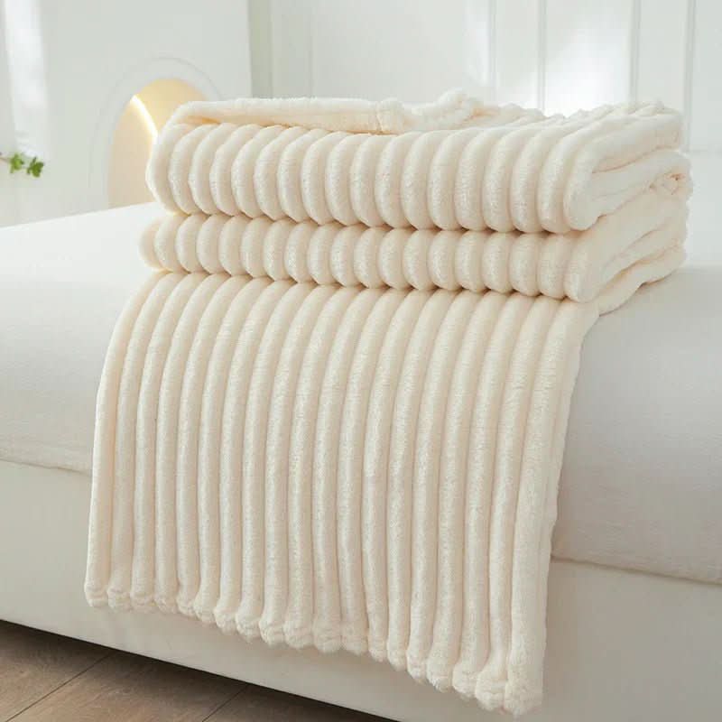 STRIPEWARM – Couverture en flanelle polaire à rayures