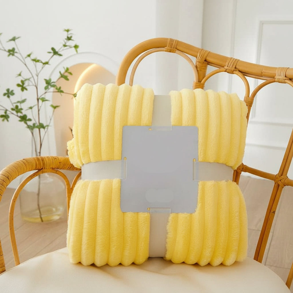 STRIPEWARM – Couverture en flanelle polaire à rayures