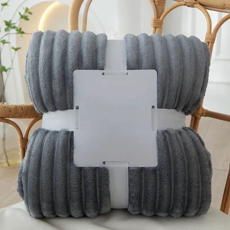 STRIPEWARM – Couverture en flanelle polaire à rayures