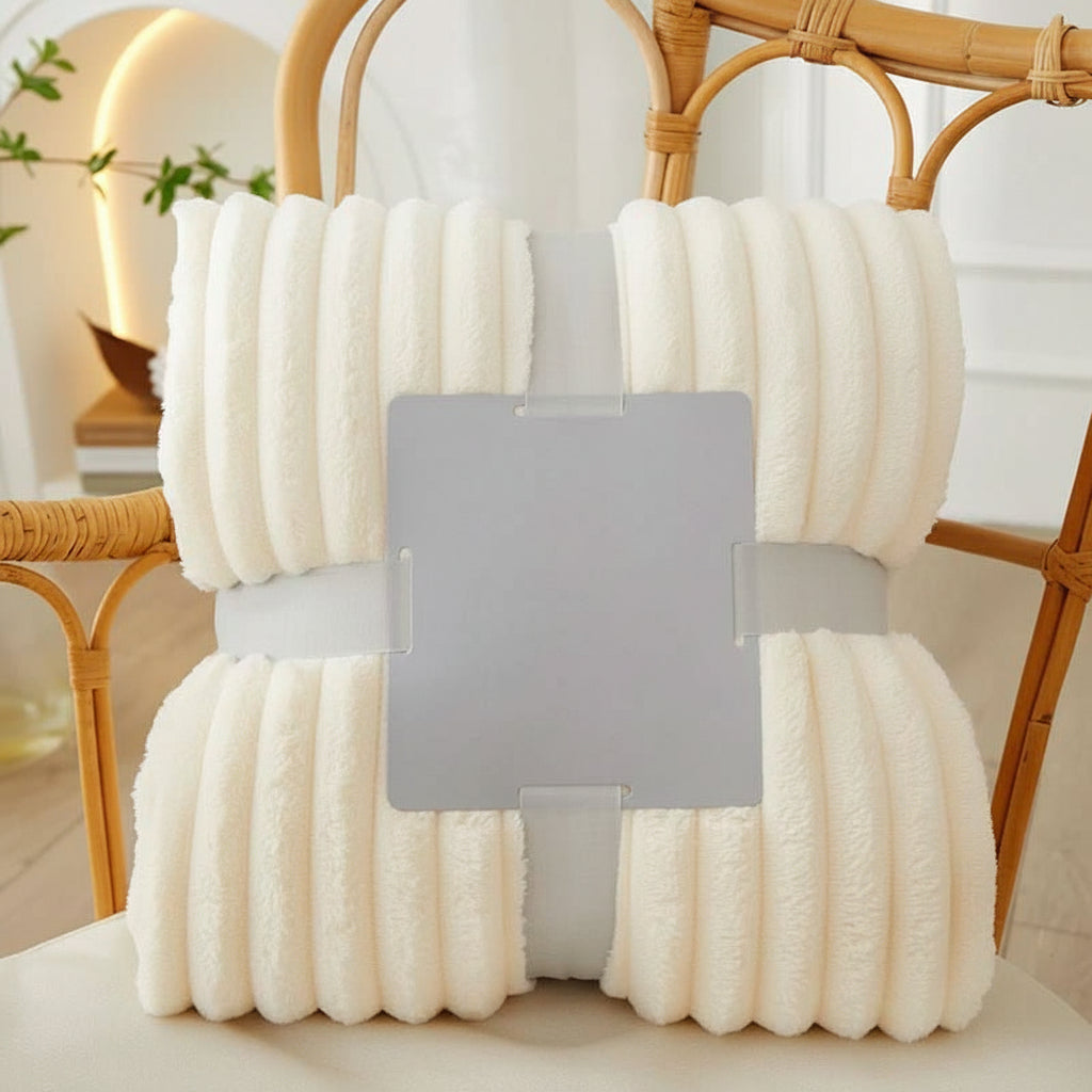 STRIPEWARM – Couverture en flanelle polaire à rayures